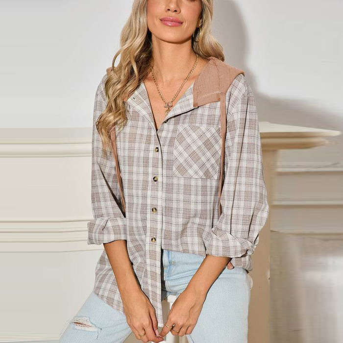 Cozy Trail Plaid Hoodie Shirt