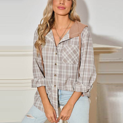 Cozy Trail Plaid Hoodie Shirt