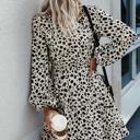  SALE!  Last Piece - Size S - Abstract Dots Long Sleeve Dress
