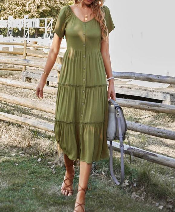 Graceful Tiers Midi Dress