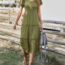 Graceful Tiers Midi Dress