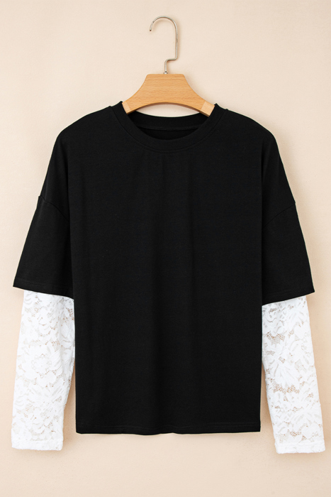 Lace Layered Contrast Top