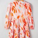  Coral Flame Petal Tier Dress