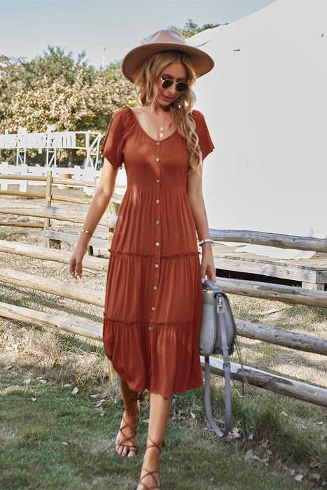 Graceful Tiers Midi Dress