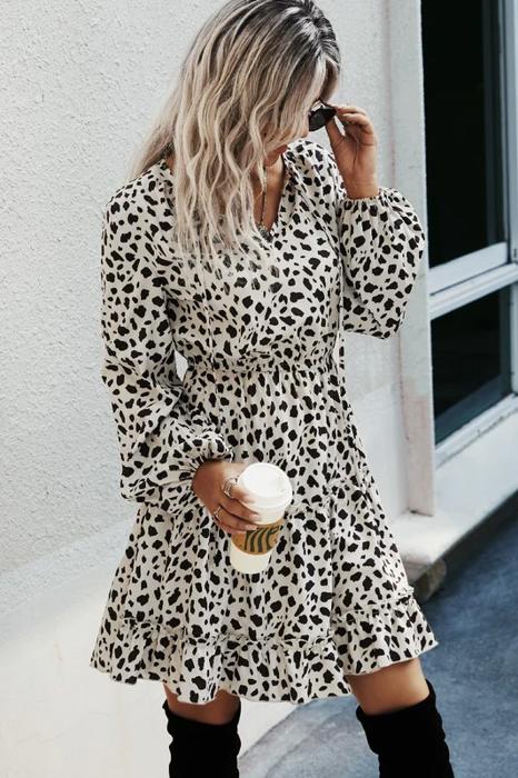 SALE!  Last Piece - Size S - Abstract Dots Long Sleeve Dress