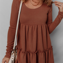  Cinnamon Spice Tiered Babydoll Dress