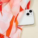  Coral Flame Petal Tier Dress