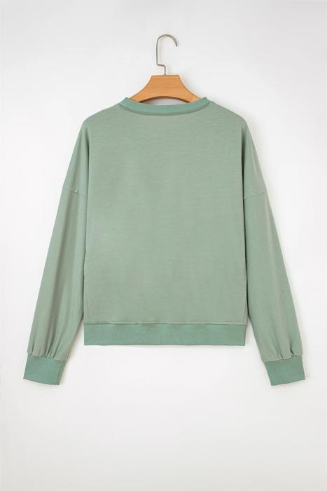 Sage Petal Applique Sweatshirt