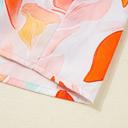  Coral Flame Petal Tier Dress