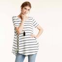  Totter Stripe Waffle Knit Top - Size S - only -