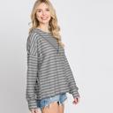  . Inside-Out Stitch Stripe Sweater Top