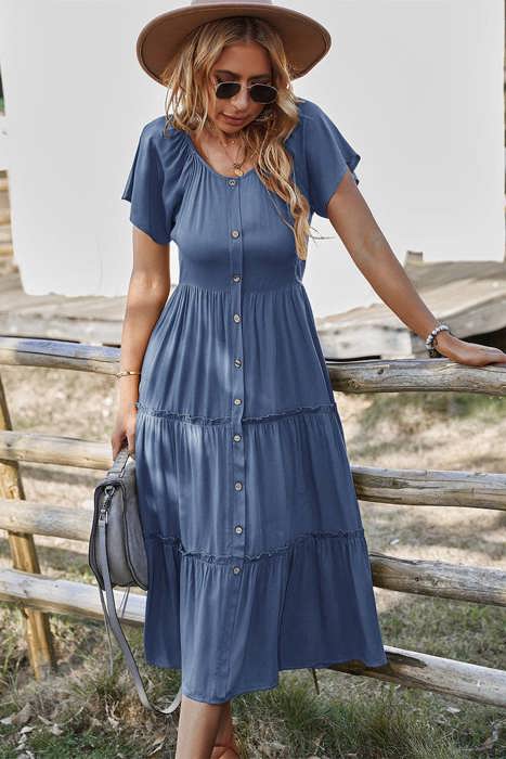 Graceful Tiers Midi Dress