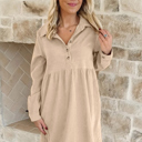  Sandstone Stroll Corduroy Dress