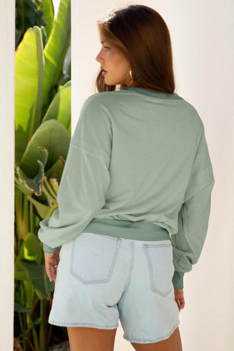 Sage Petal Applique Sweatshirt