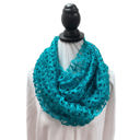  Teal Netting Crochet Infinity Scarf