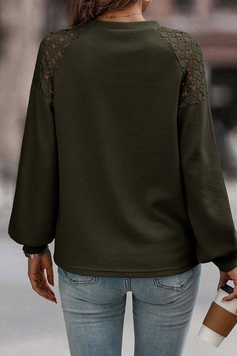 Lace Shoulder Sweater Top