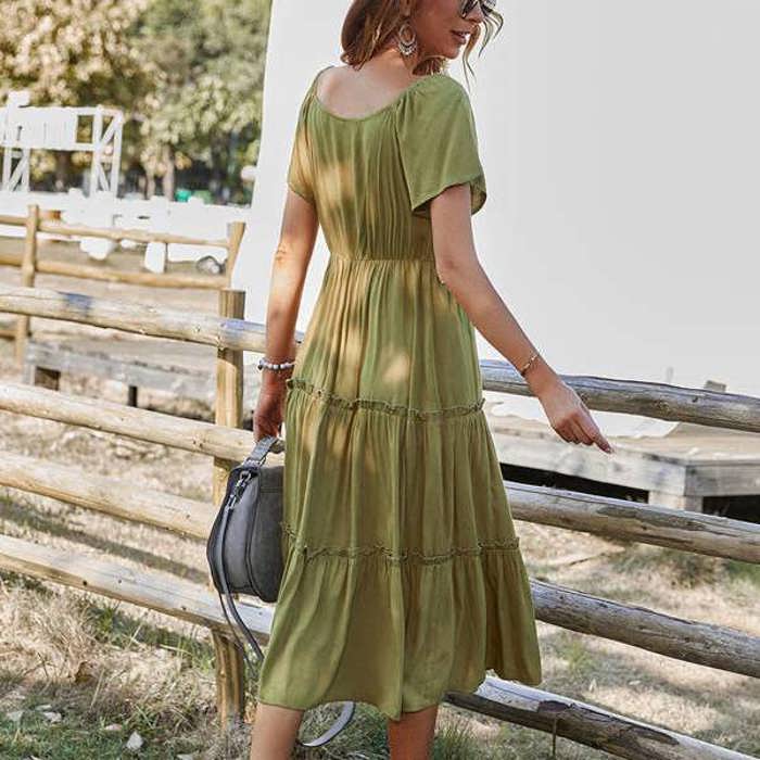 Graceful Tiers Midi Dress