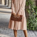 Button Front Tiered Midi Dress