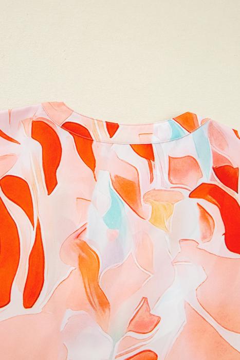 Coral Flame Petal Tier Dress
