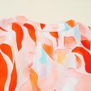  Coral Flame Petal Tier Dress