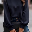  Lace Shoulder Sweater Top