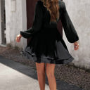  Wrap Front Tiered Ruffled Dress
