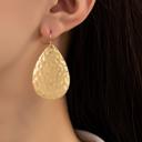  Gold Hammered Teardrop Metal Earrings