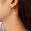  Brass star huggie hoop earrings