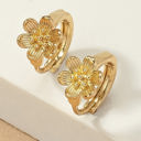  Mini flower huggie hoop earrings