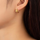  Mini flower huggie hoop earrings