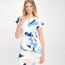  Sleek Geo Print Waist Tie Dress