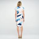  Sleek Geo Print Waist Tie Dress