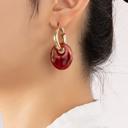  Hollow tube hoop earrings with dangling acetate