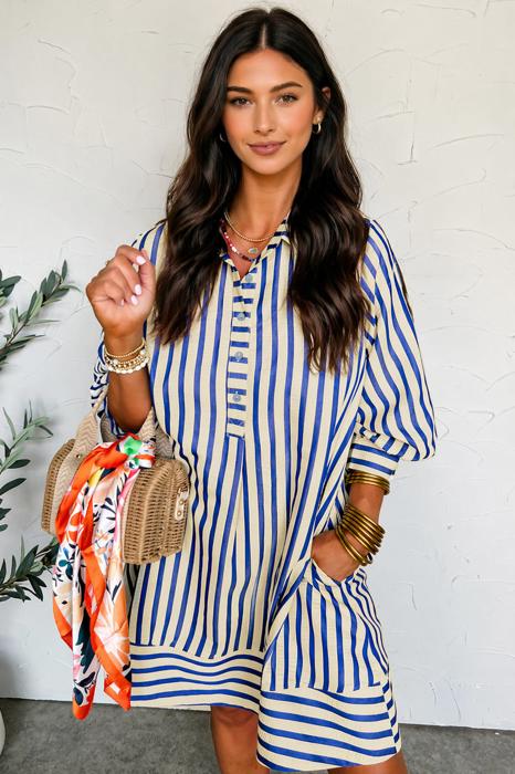 Harbor Stripe Shirt Dress