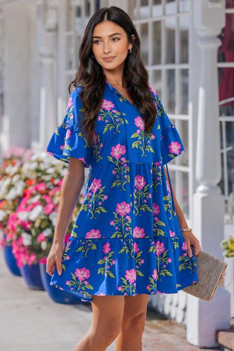 Midnight Bloom Swing Dress