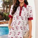  Crimson Garden Charm Shift Dress