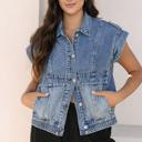  Denim Cargo Crop Vest