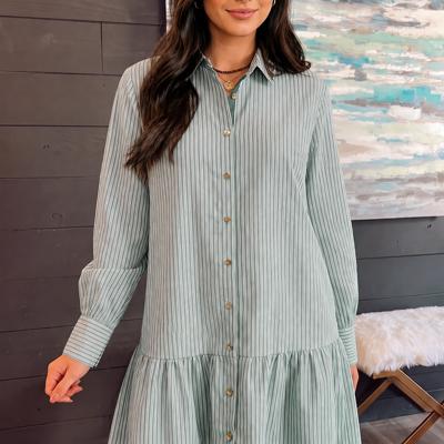 Willow Lane Striped Shirt Dress