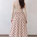  Cafe au Lait Polka Dot Midi Dress