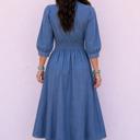  Blue Belle Zip Denim Midi Dress
