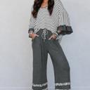 Gray Small Ruffle & Rhythm Striped Pant Set