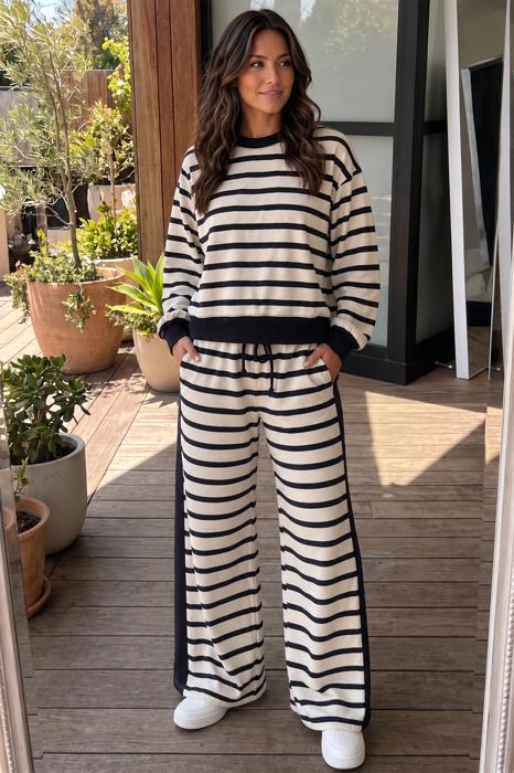 Coastal Ease Striped Pant Set