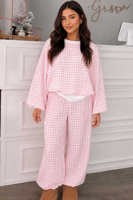 Pink Picnic Gingham Lounge Set