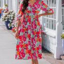  Marigold Muse Floral Zip Midi Dress