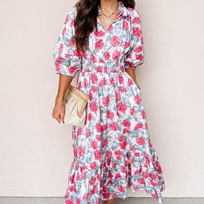 Rosalie Bloom Smocked Midi Dress