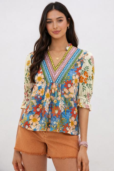 Meadow Embroidered Peasant Blouse
