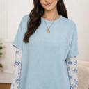  Sky Blossom Waffle Layered Top