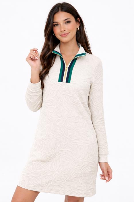Quilted Palm Zip Dress