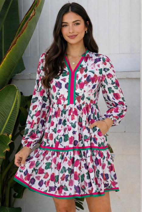 Tropical Bloom Bliss Mini Dress