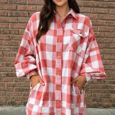 Sunset Gingham Overshirt Dress